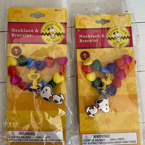 Snoopy and Woodstock Necklace and Bracelet Set